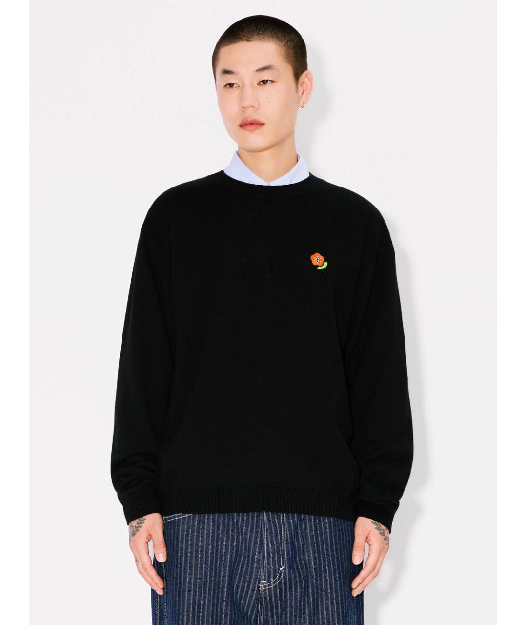 KENZO Черный шерстяной джемпер / свитер, фото 3