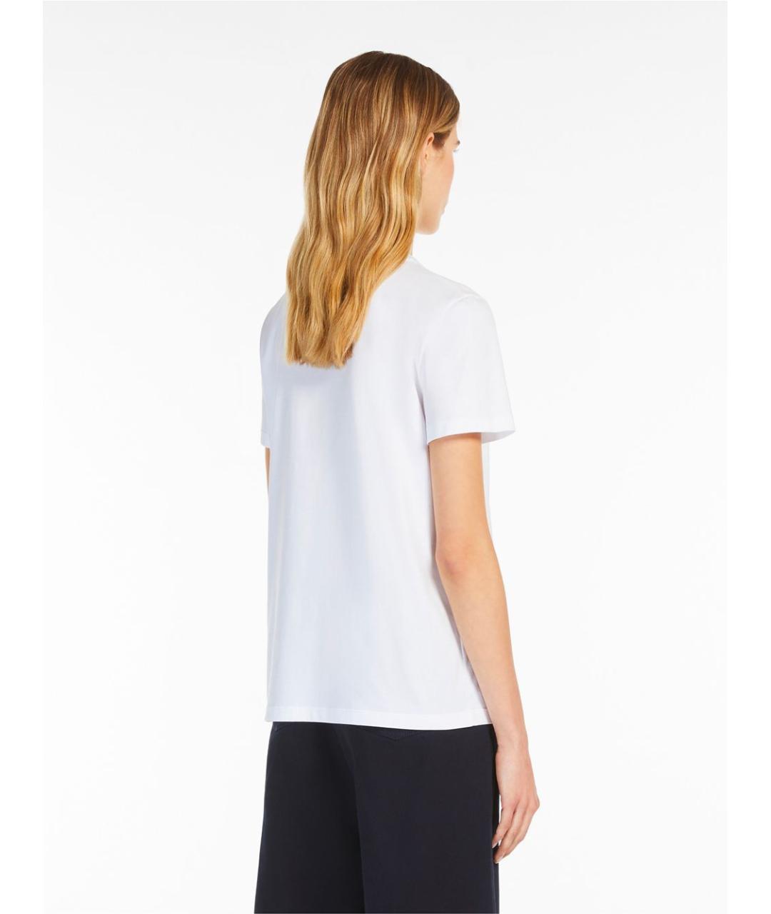 MAX MARA Белая хлопковая футболка, фото 3