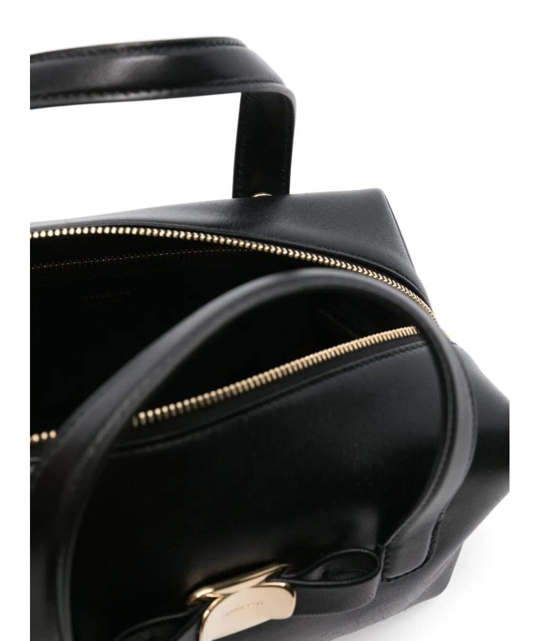 FERRAGAMO Черная кожаная сумка с короткими ручками, фото 5