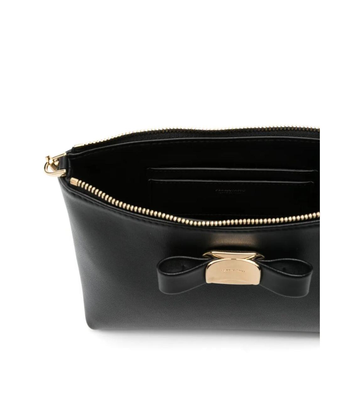 FERRAGAMO Черная кожаная сумка через плечо, фото 4