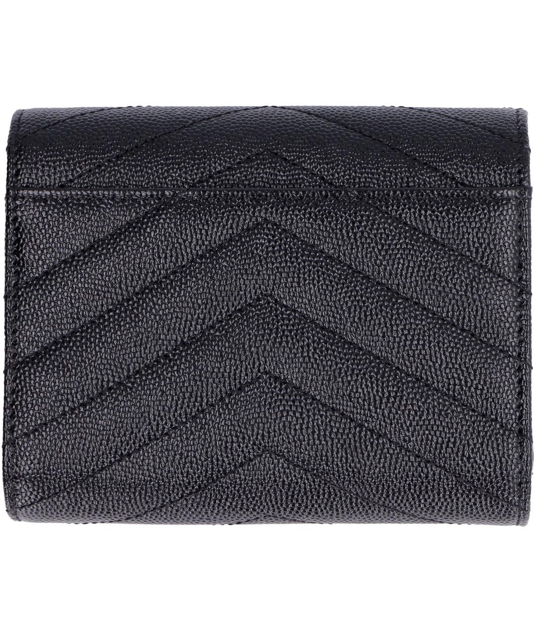 SAINT LAURENT Черный кожаный кошелек, фото 3