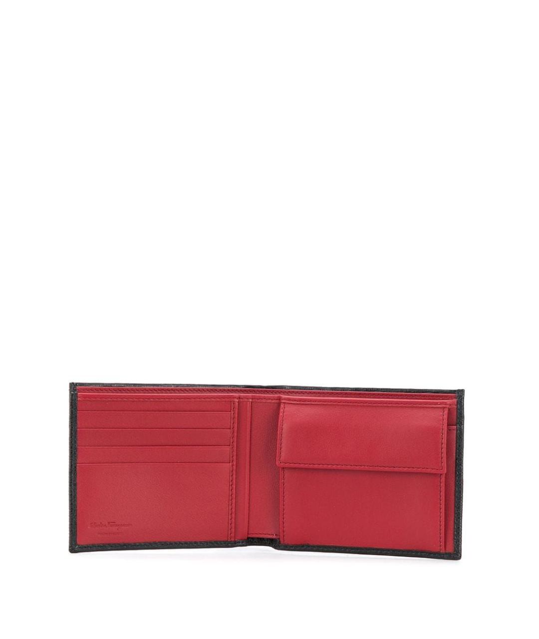 FERRAGAMO Черный кожаный кошелек, фото 3