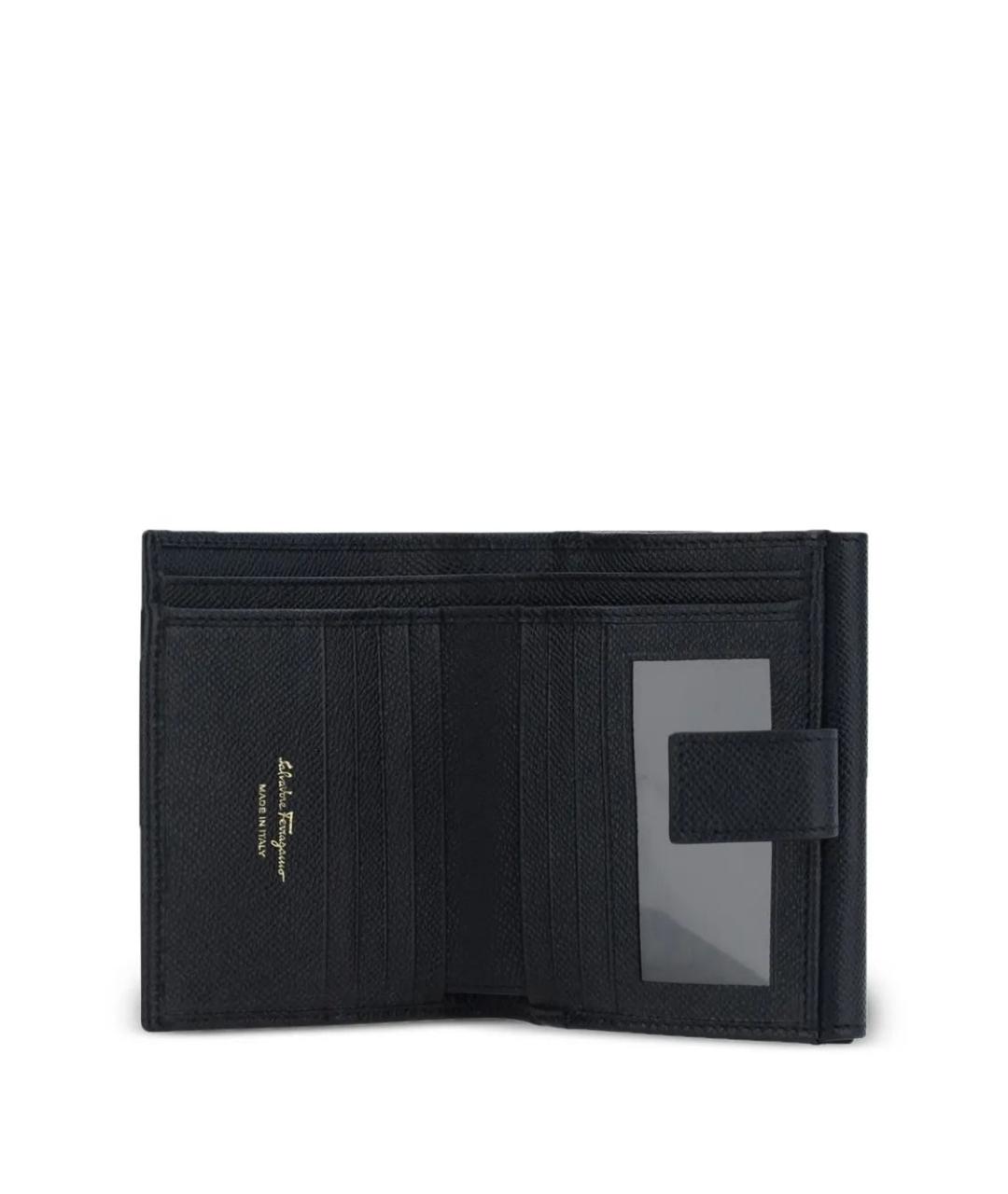 FERRAGAMO Черный кожаный кошелек, фото 3