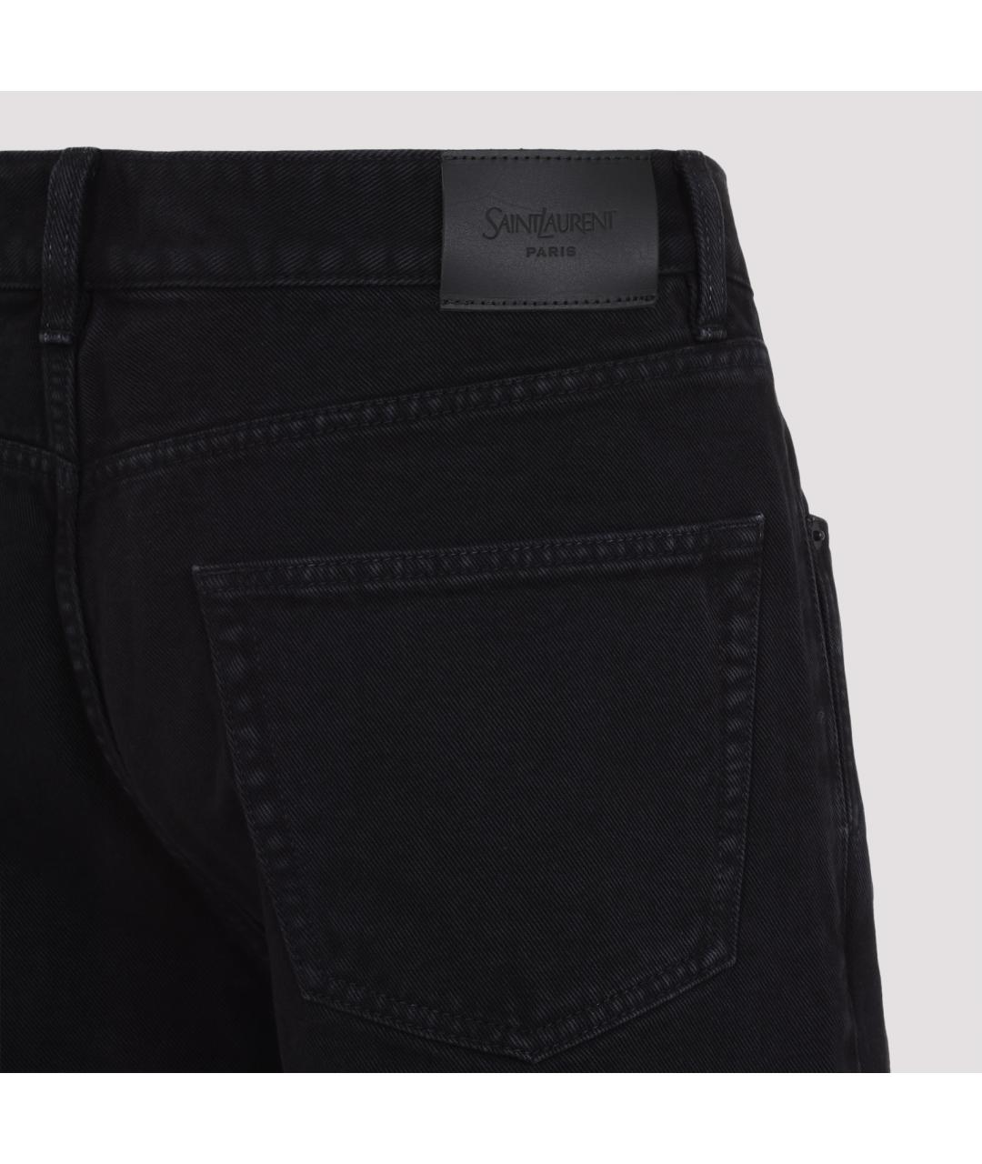 SAINT LAURENT Темно-синие хлопковые повседневные брюки, фото 4