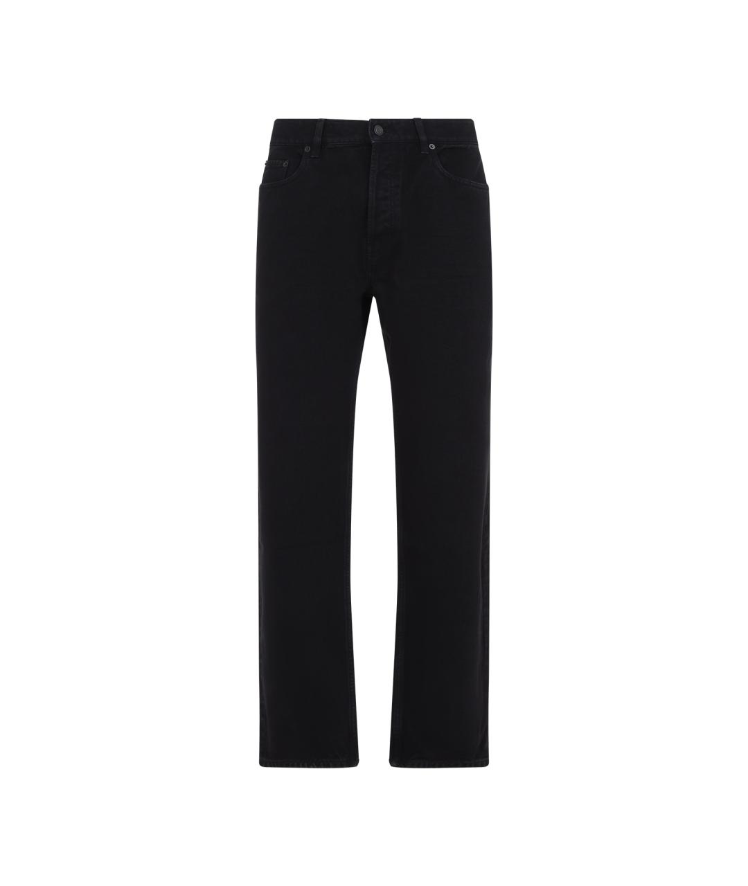 SAINT LAURENT Темно-синие хлопковые повседневные брюки, фото 1