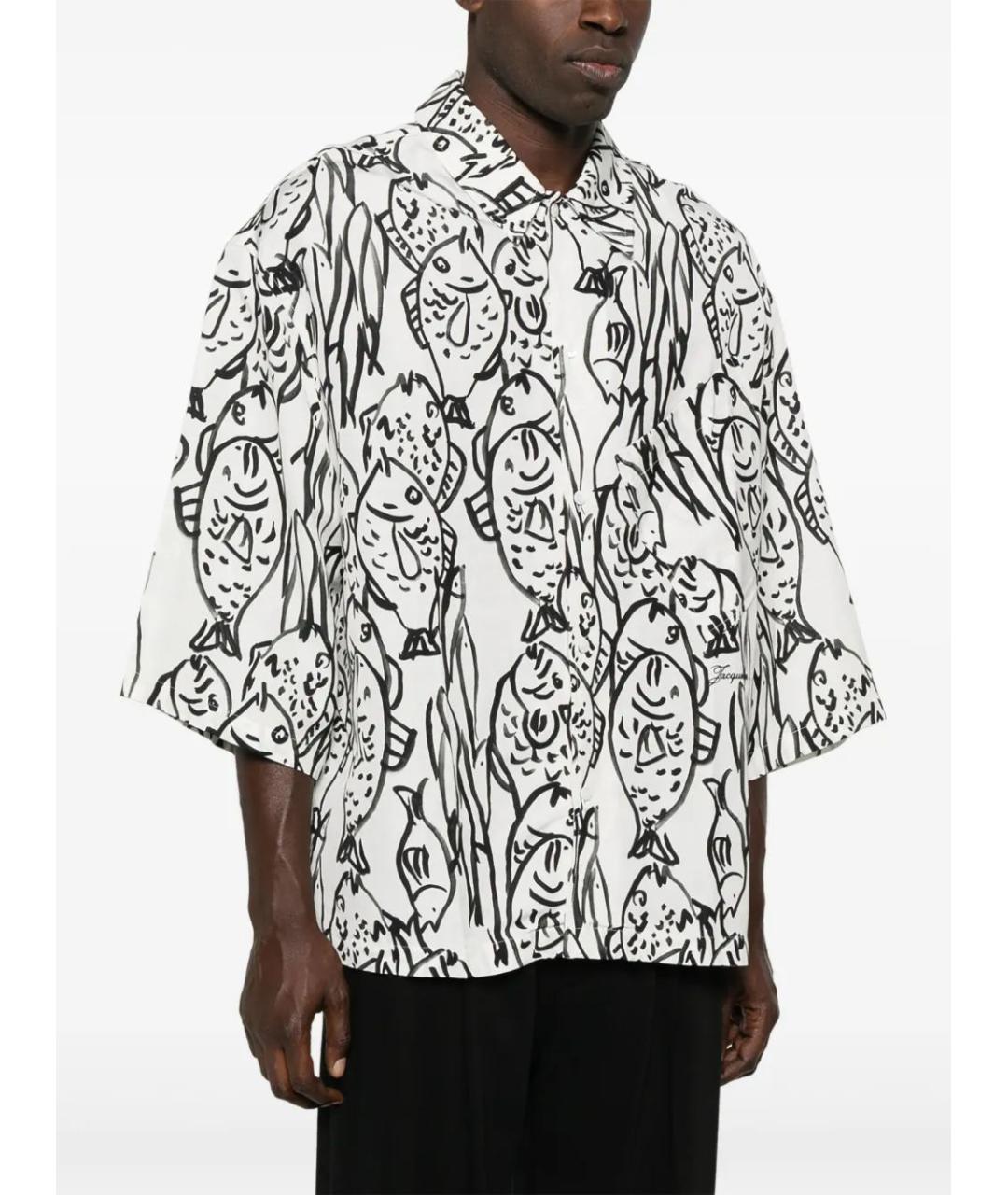 JACQUEMUS Белая хлопковая кэжуал рубашка, фото 3