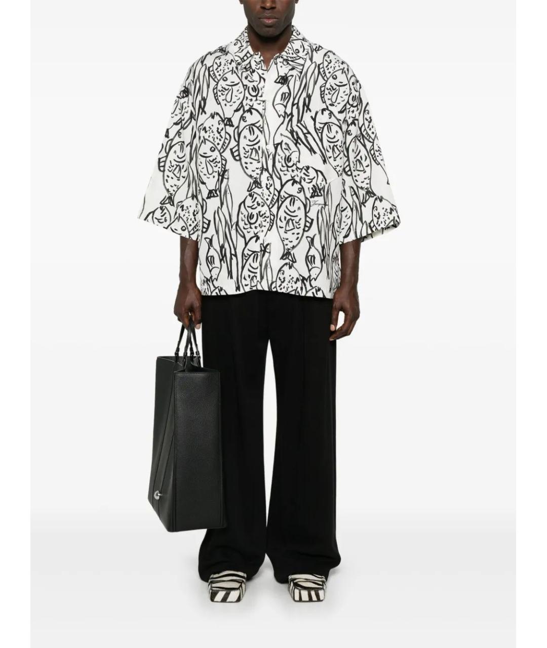 JACQUEMUS Белая хлопковая кэжуал рубашка, фото 2