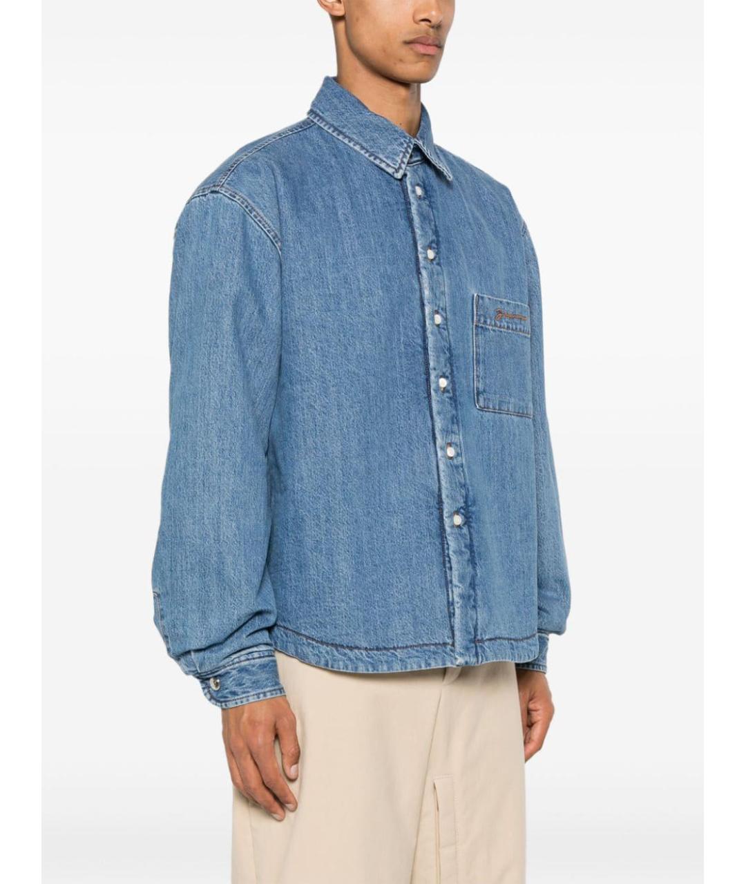 JACQUEMUS Синяя кэжуал рубашка, фото 3