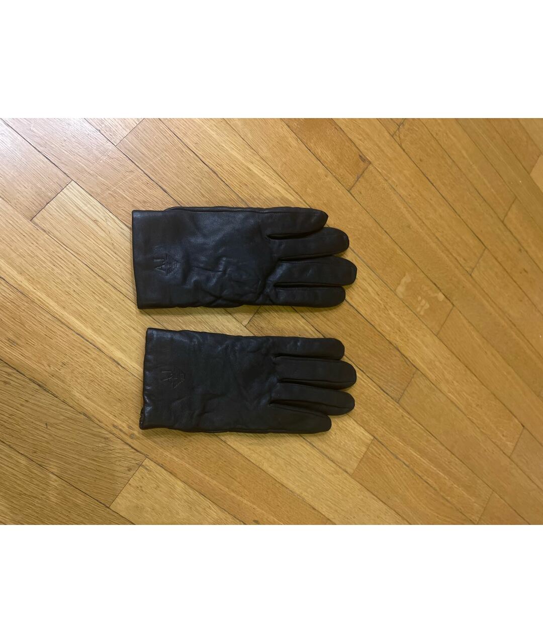 ARMANI JEANS Коричневые кожаные перчатки, фото 5