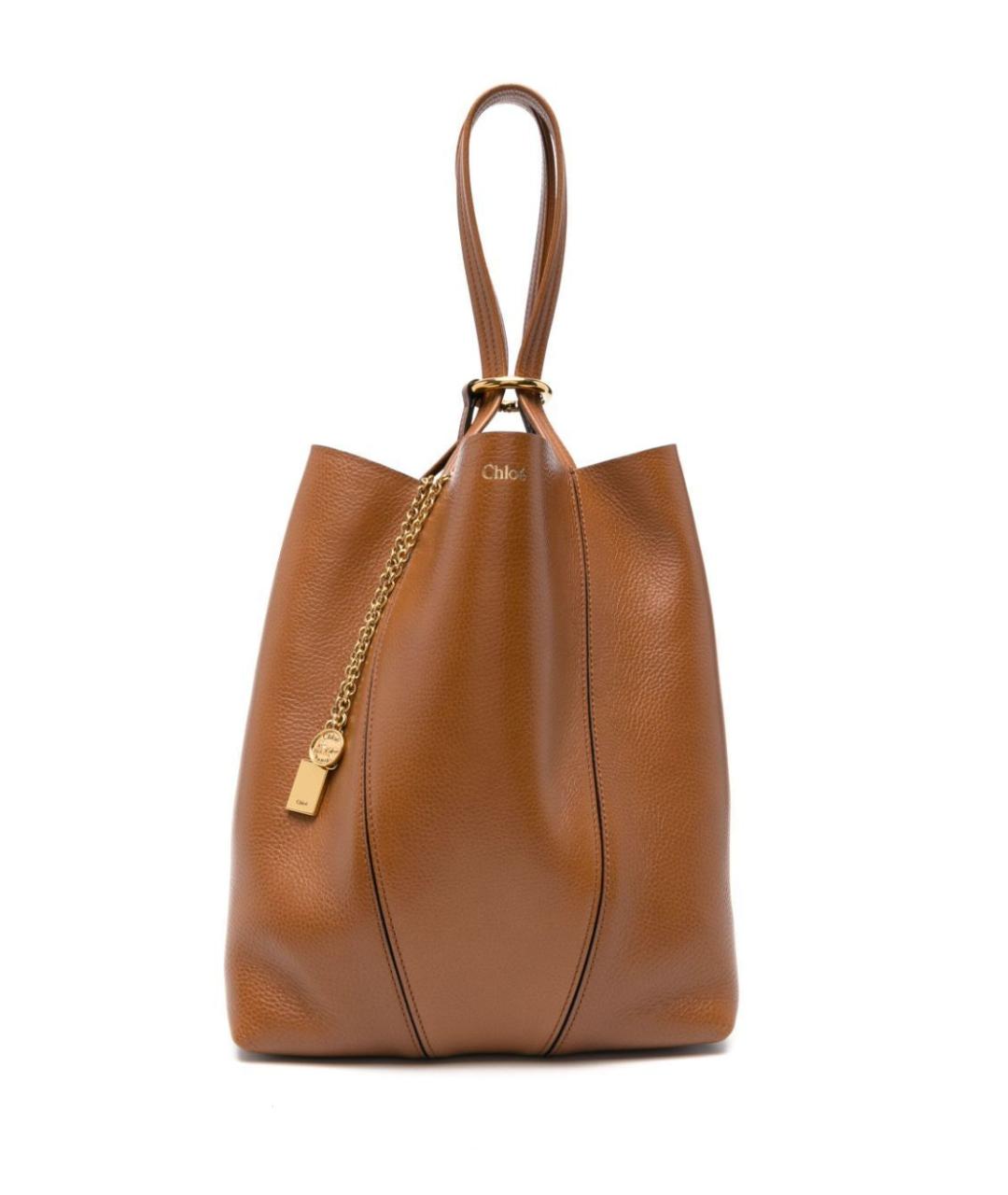 CHLOE Коричневая кожаная сумка тоут, фото 1
