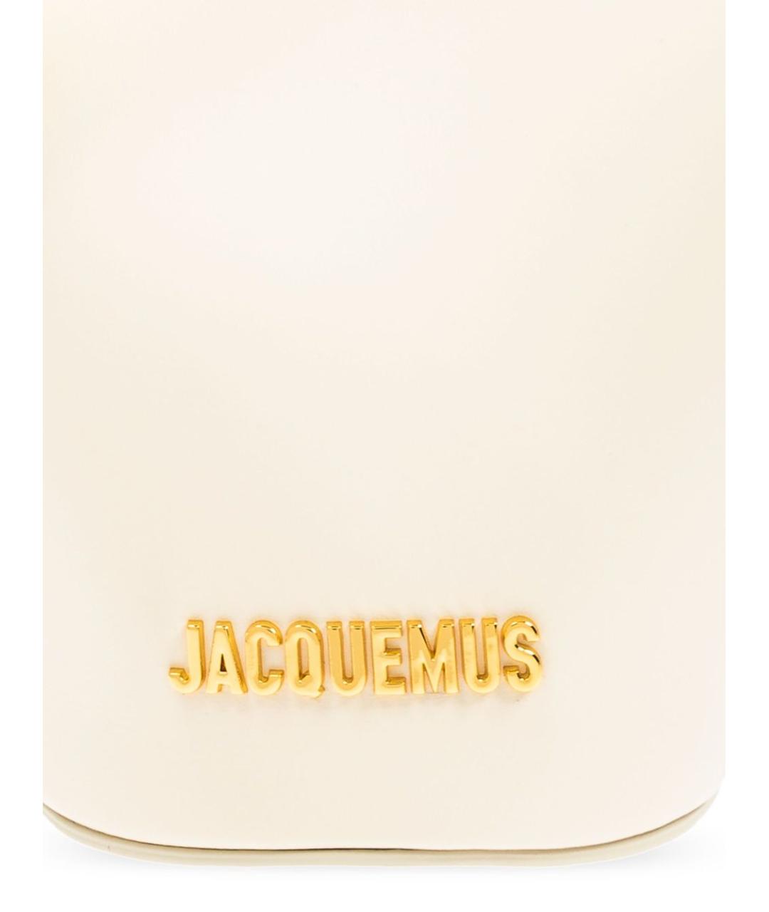 JACQUEMUS Белая кожаная сумка с короткими ручками, фото 2