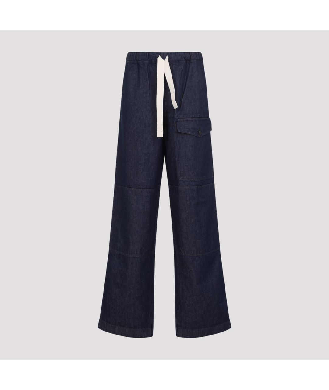 DRIES VAN NOTEN Синие хлопковые повседневные брюки, фото 2