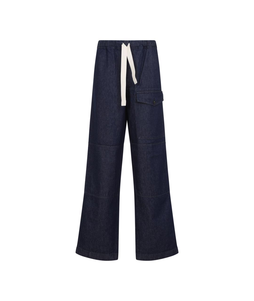 DRIES VAN NOTEN Синие хлопковые повседневные брюки, фото 1
