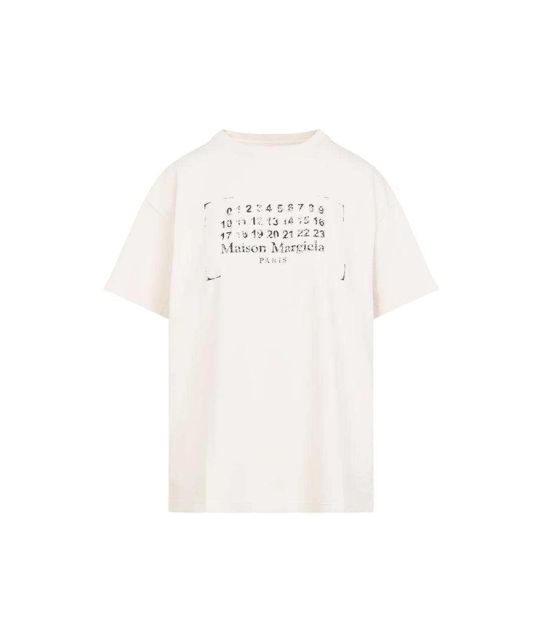 MAISON MARGIELA Бежевая хлопковая футболка, фото 1