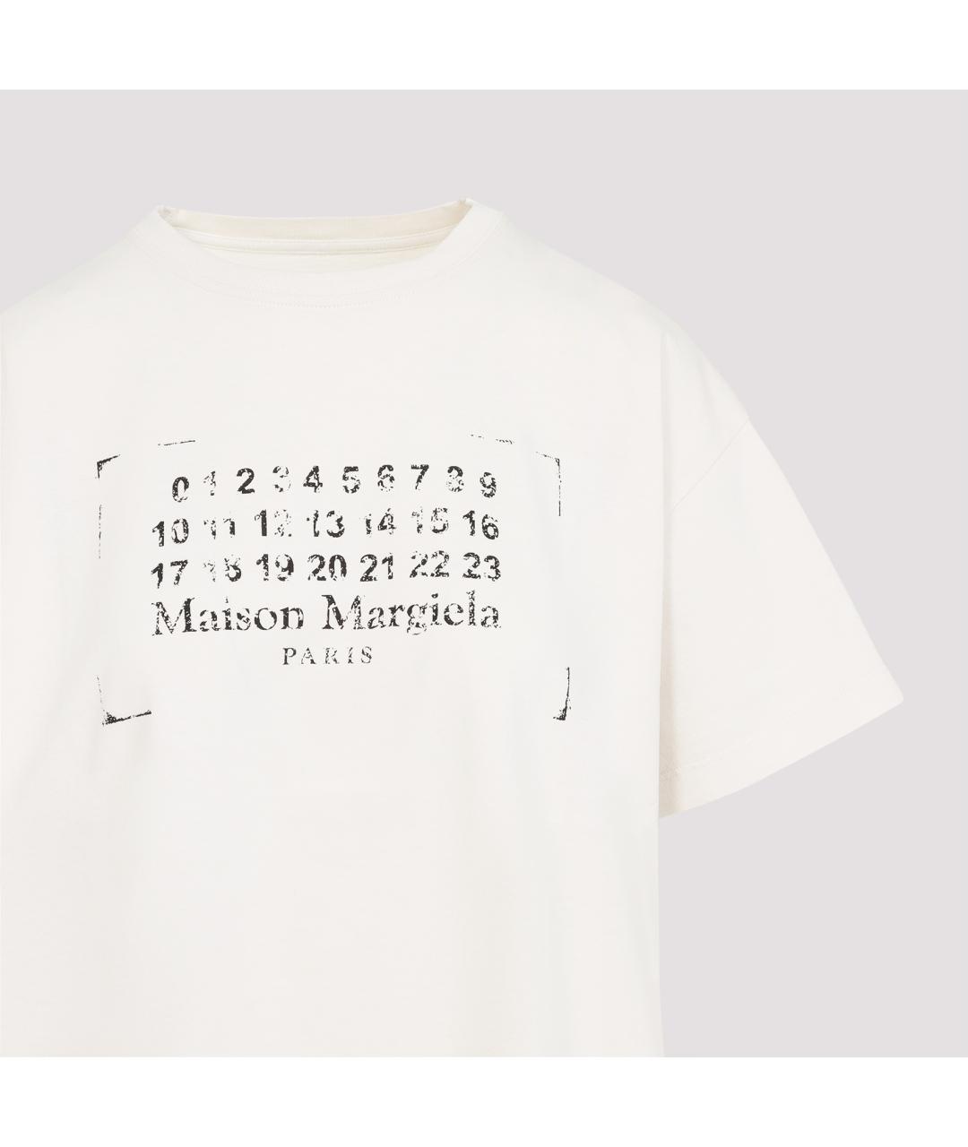 MAISON MARGIELA Бежевая хлопковая футболка, фото 4