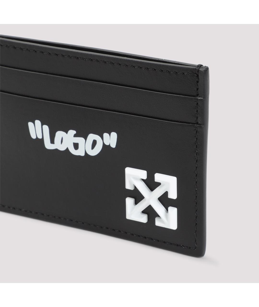 OFF-WHITE Черный кожаный кардхолдер, фото 4