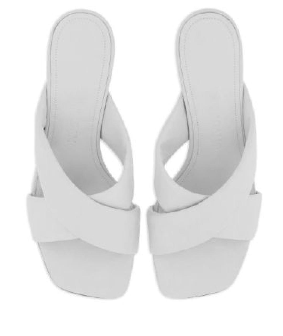 FERRAGAMO Белые кожаные мюли, фото 5