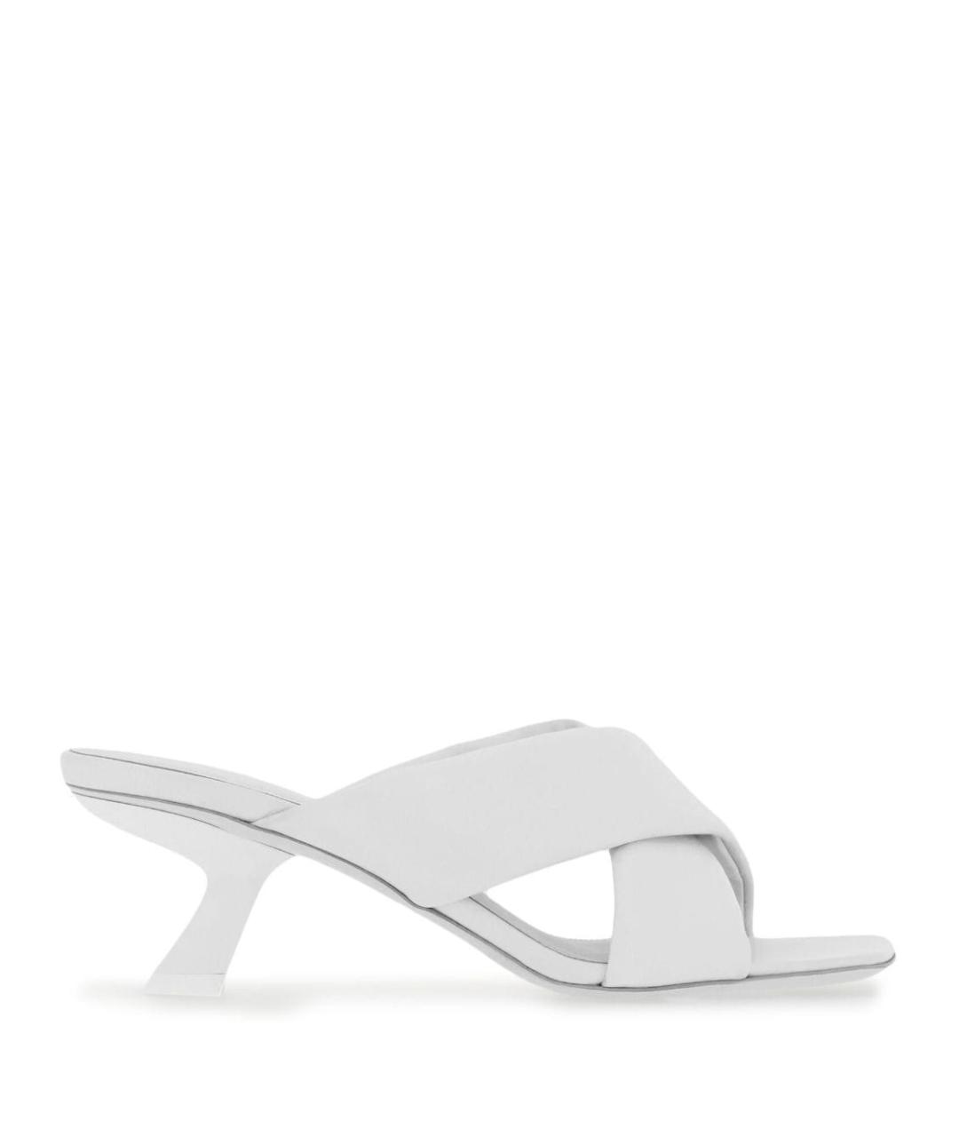 FERRAGAMO Белые кожаные мюли, фото 6