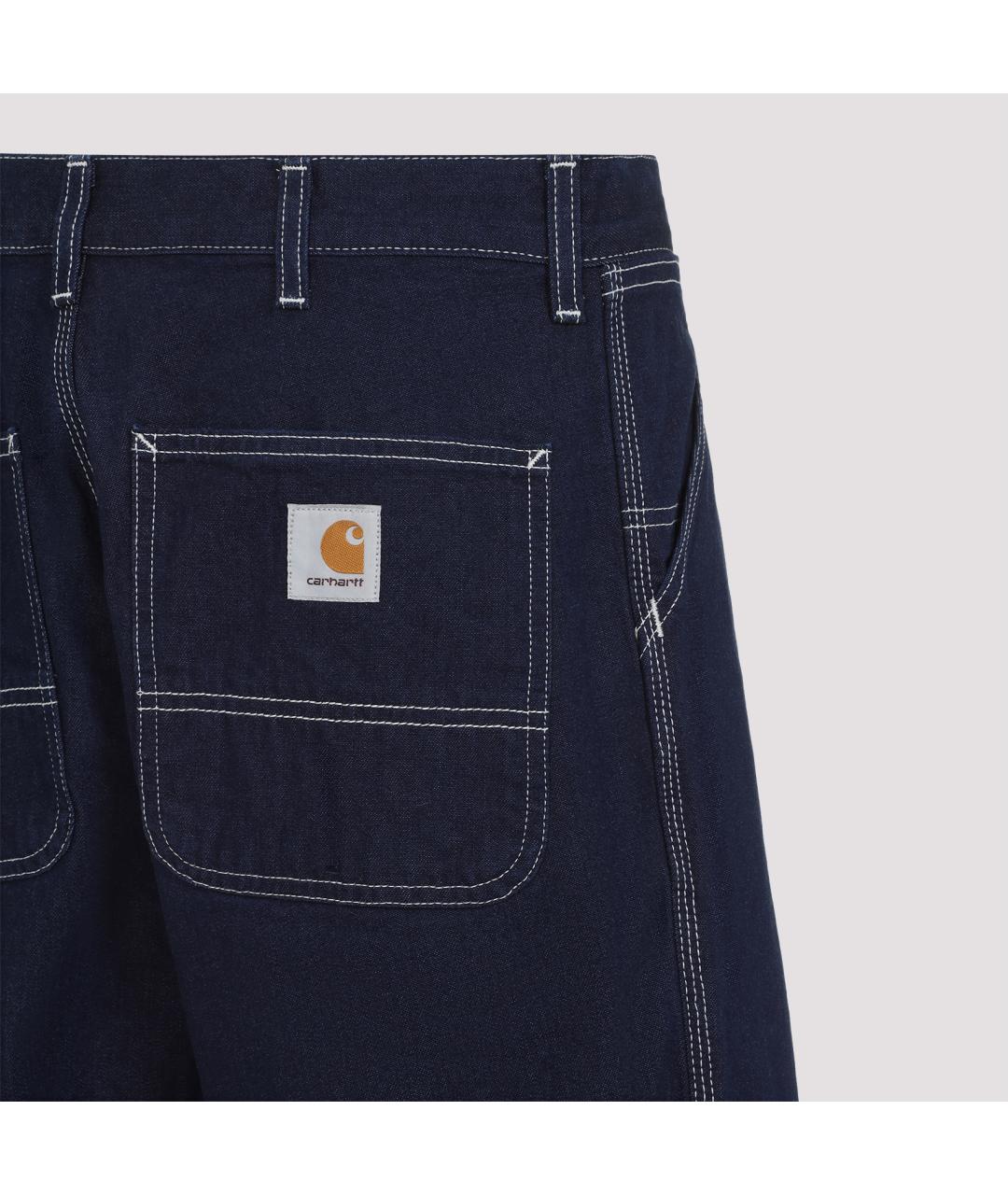 CARHARTT WIP Темно-синие хлопковые повседневные брюки, фото 4