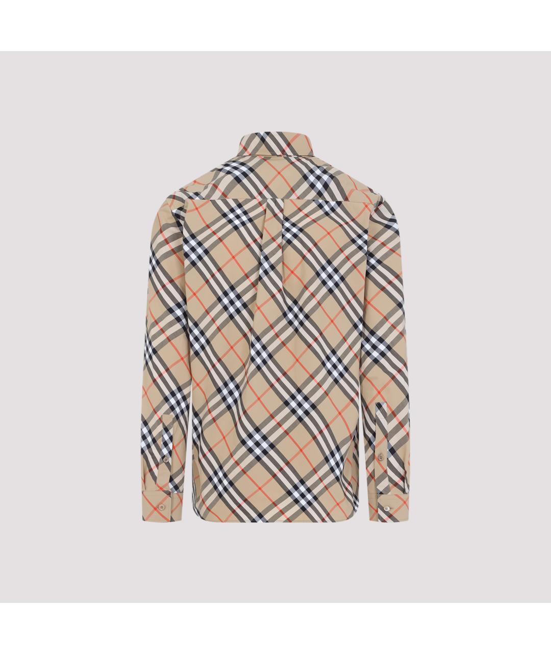 BURBERRY Бежевая хлопковая кэжуал рубашка, фото 3