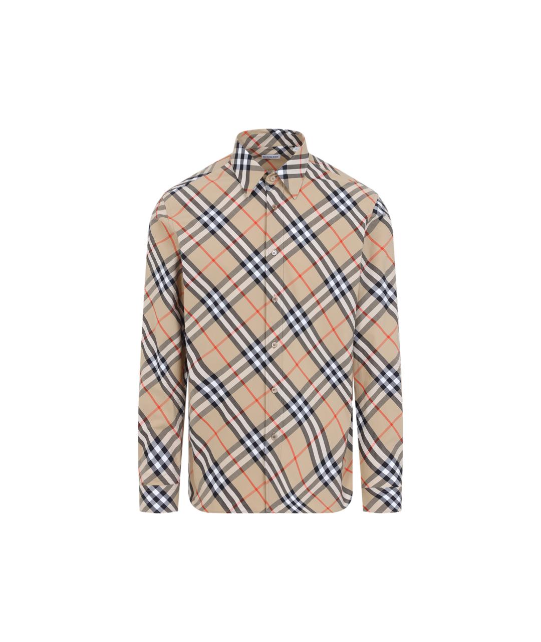 BURBERRY Бежевая хлопковая кэжуал рубашка, фото 1