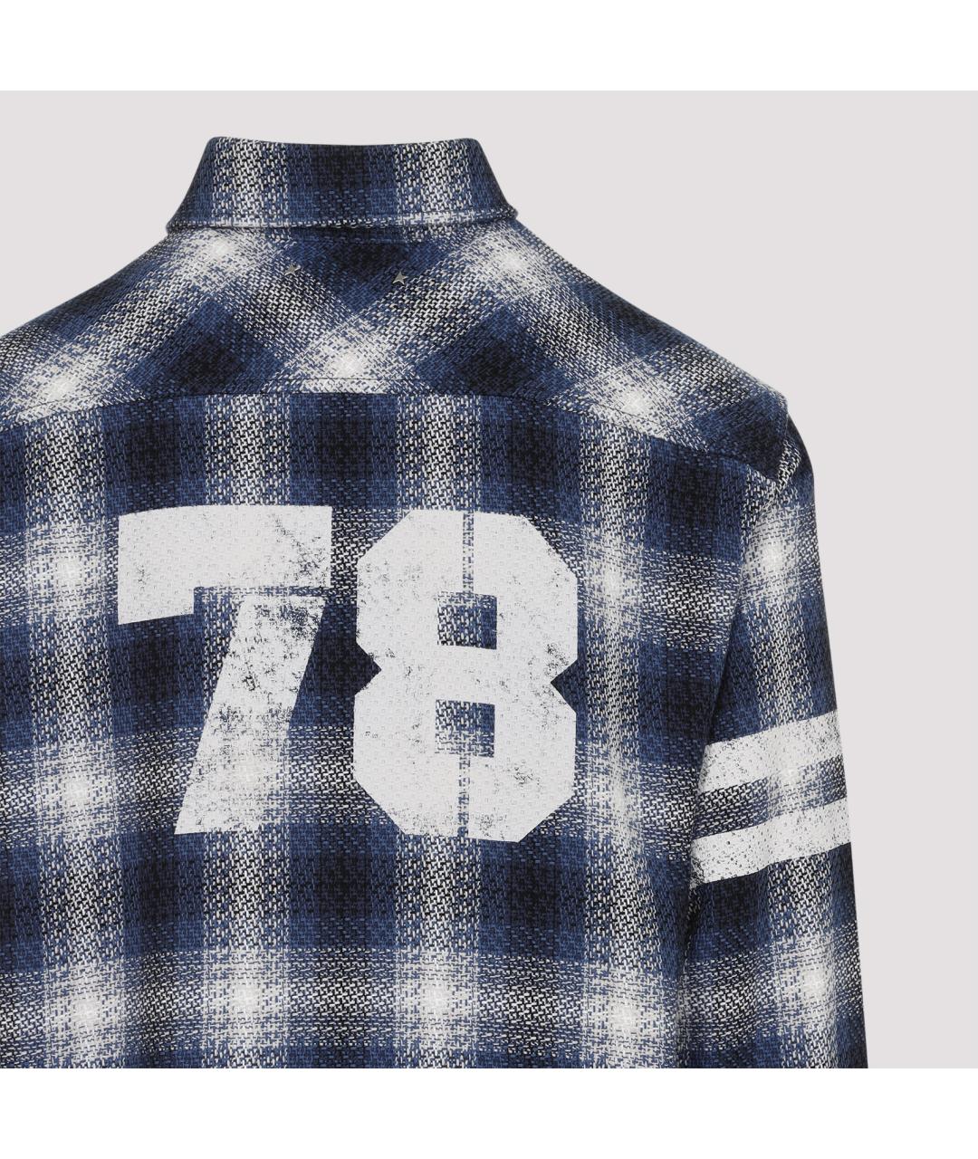 GOLDEN GOOSE DELUXE BRAND Темно-синяя хлопковая кэжуал рубашка, фото 5