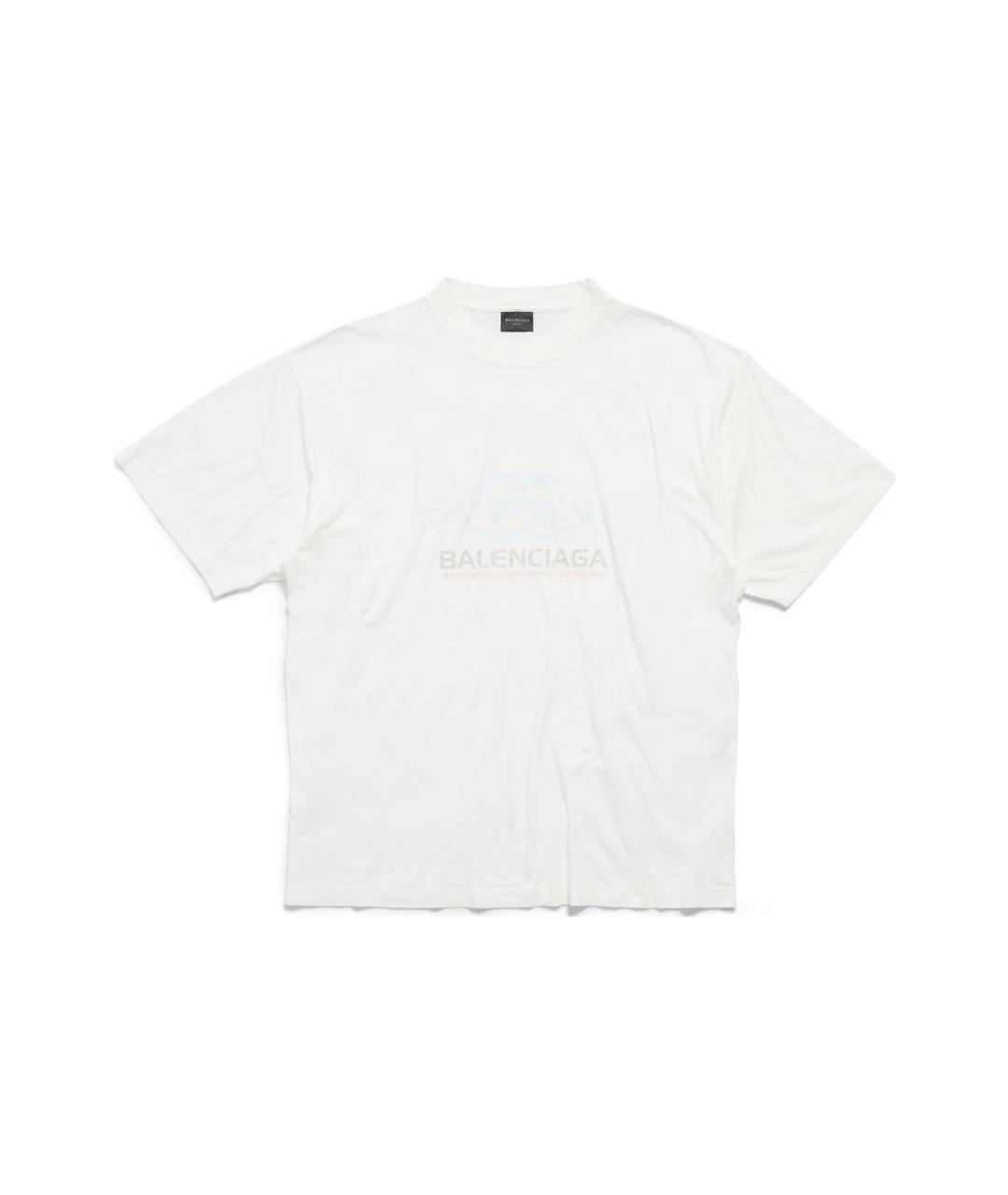 BALENCIAGA Белая хлопковая футболка, фото 1