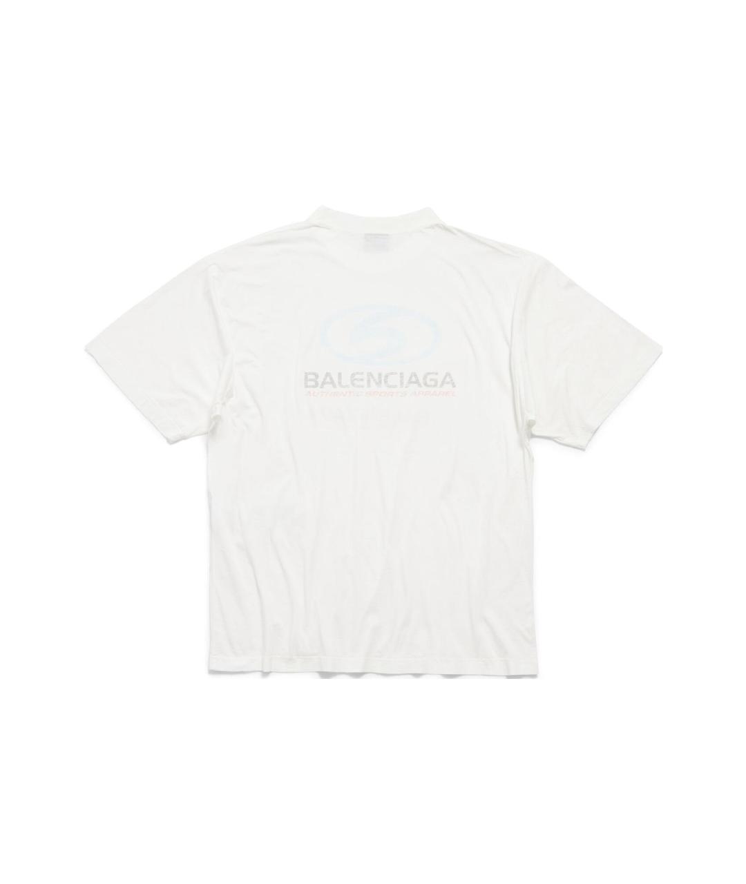 BALENCIAGA Белая хлопковая футболка, фото 2