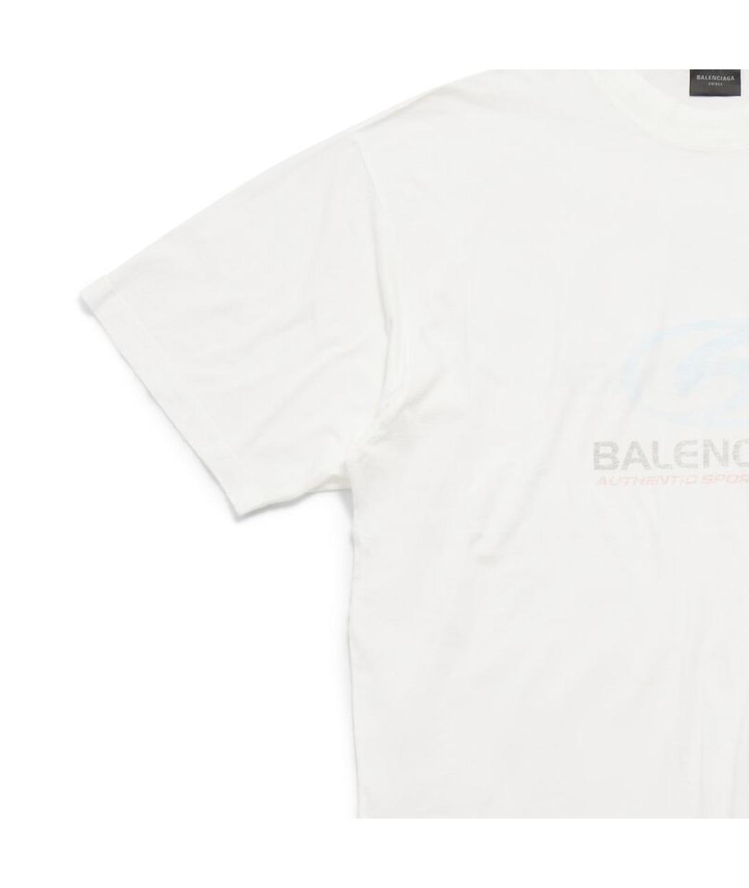 BALENCIAGA Белая хлопковая футболка, фото 4