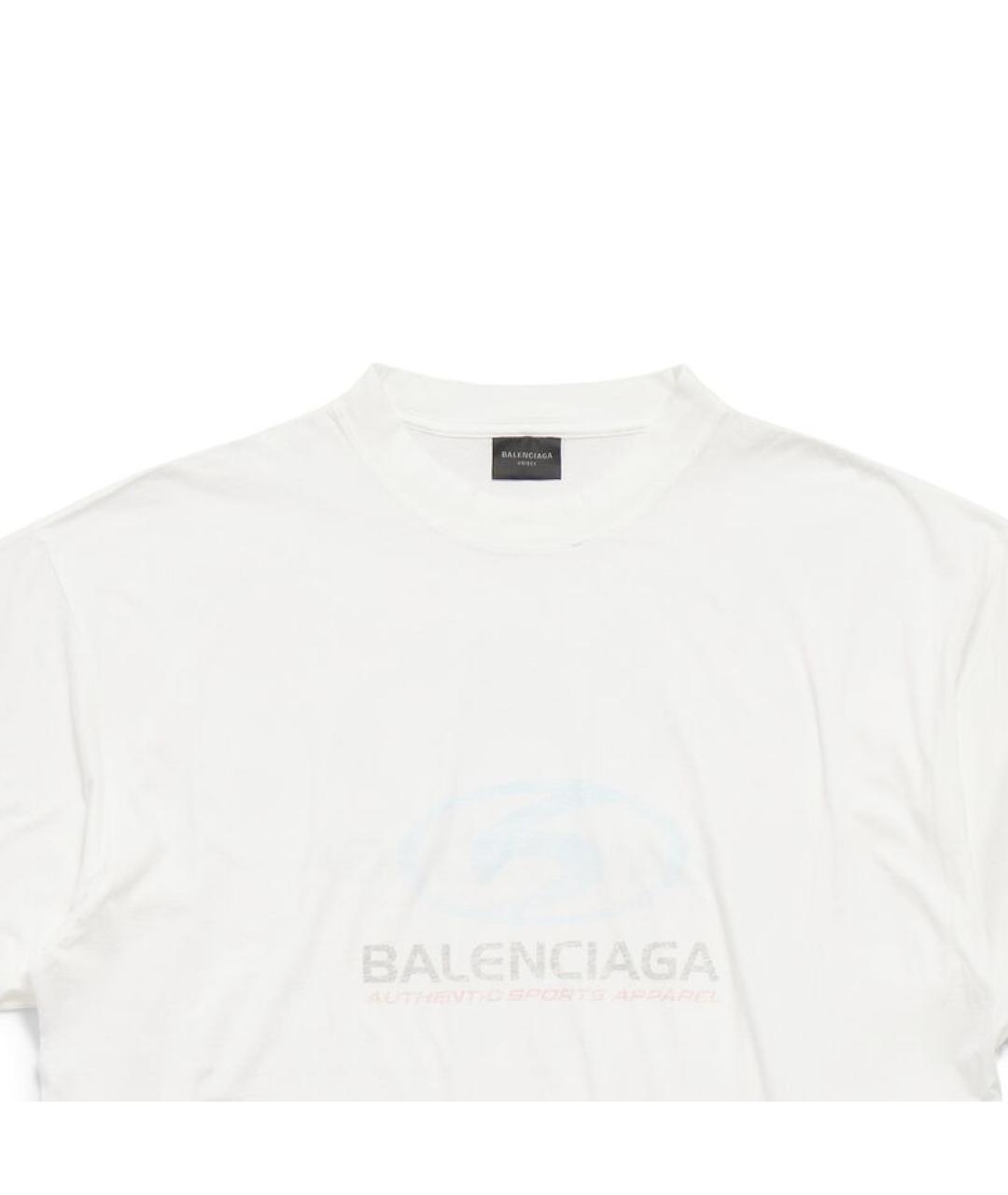 BALENCIAGA Белая хлопковая футболка, фото 3