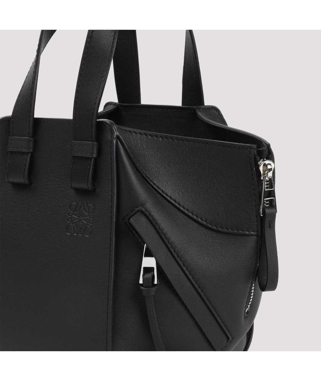 LOEWE Черная кожаная сумка тоут, фото 5