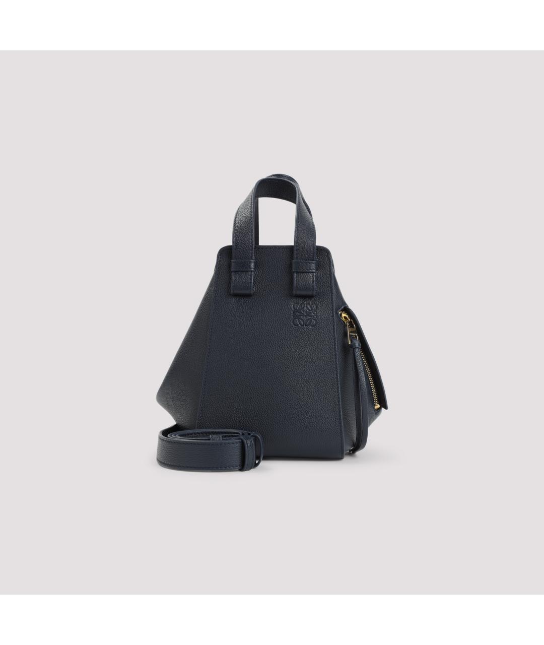 LOEWE Темно-синяя кожаная сумка тоут, фото 2