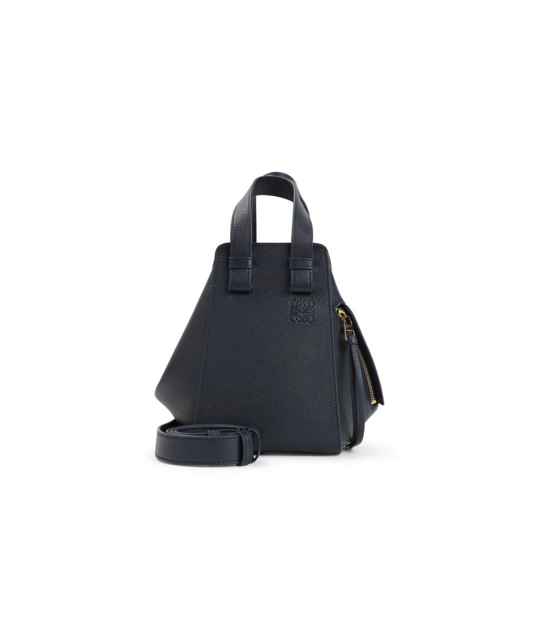 LOEWE Темно-синяя кожаная сумка тоут, фото 1