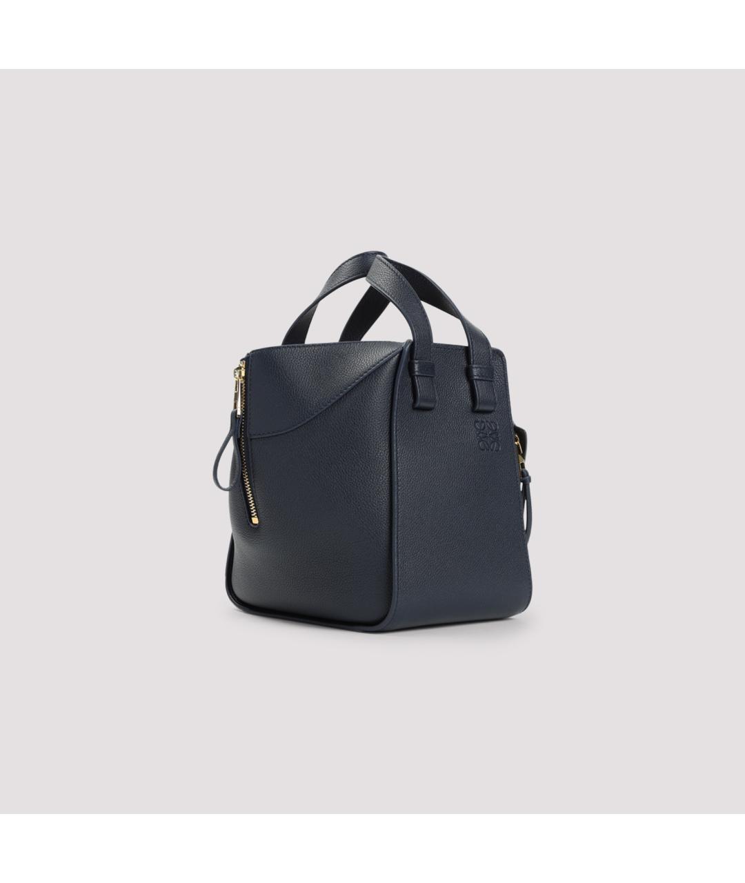 LOEWE Темно-синяя кожаная сумка тоут, фото 4
