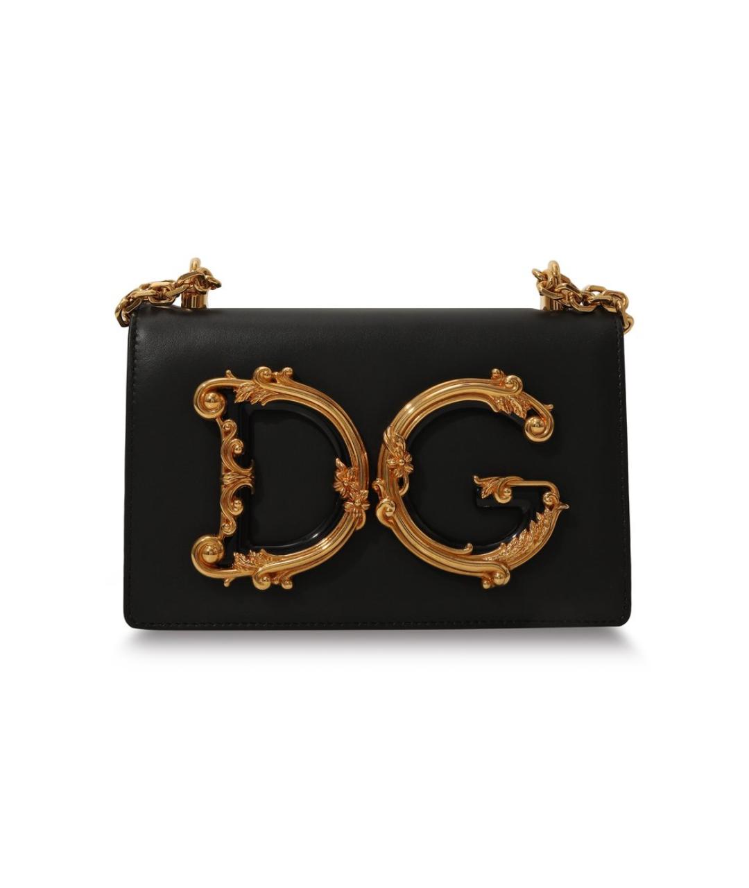 DOLCE&GABBANA Черная кожаная сумка через плечо, фото 1