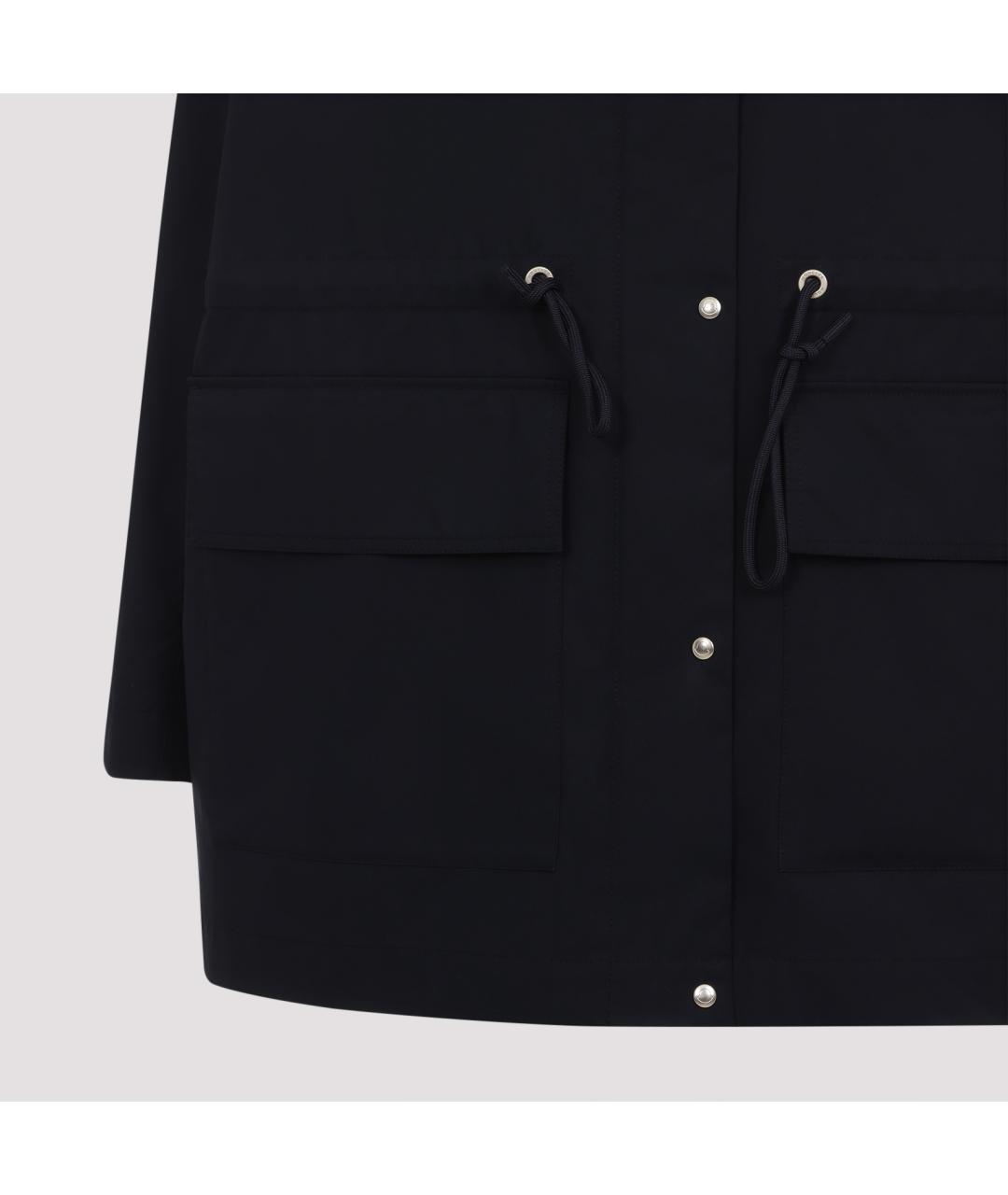 MONCLER Темно-синяя полиэстеровая куртка, фото 3