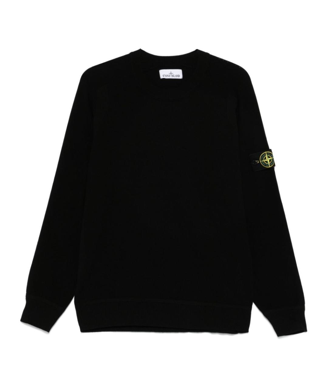 STONE ISLAND Черный хлопковый джемпер / свитер, фото 1