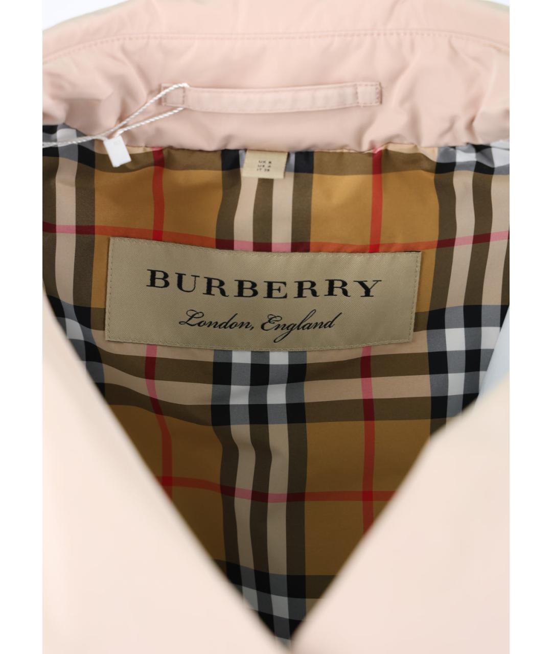BURBERRY Бежевый полиэстеровый тренч/плащ, фото 3