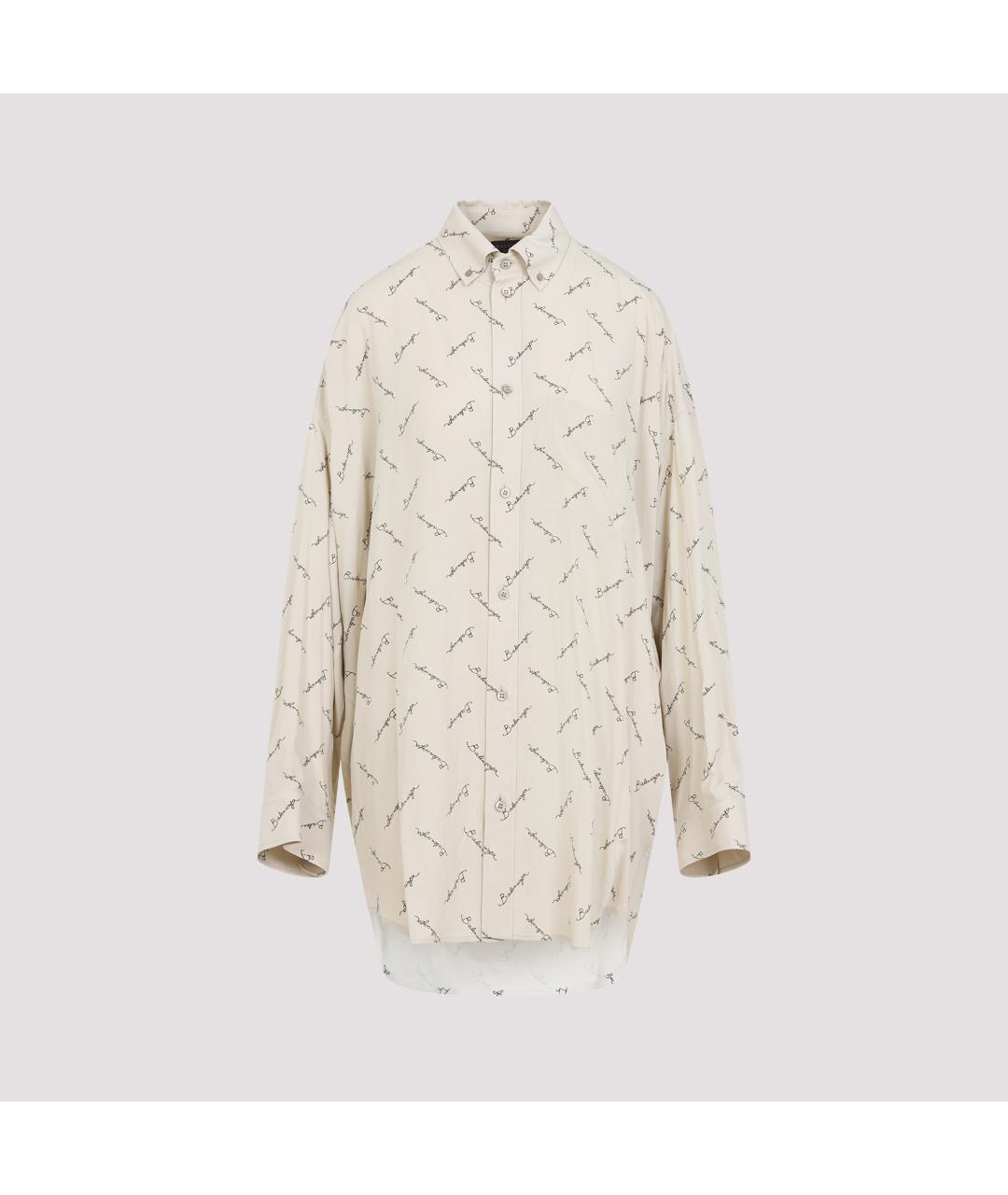 BALENCIAGA Бежевая вискозная рубашка, фото 2