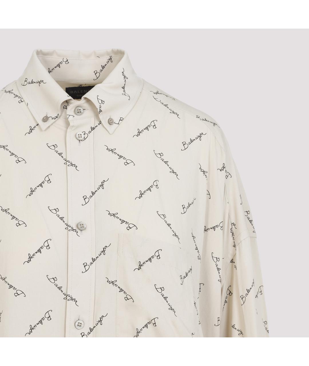 BALENCIAGA Бежевая вискозная рубашка, фото 4