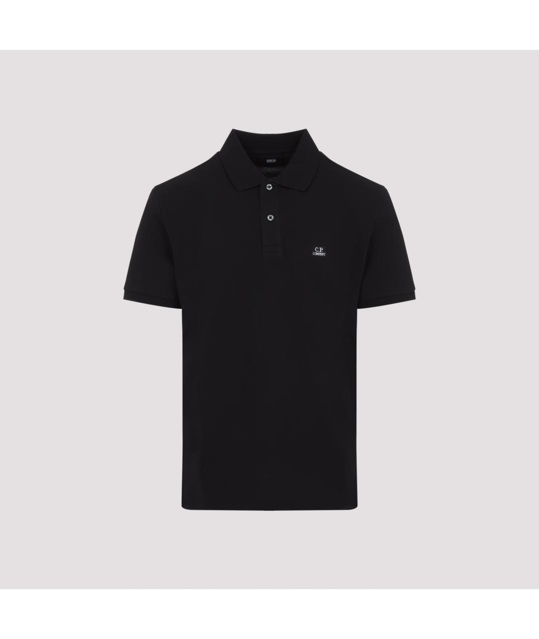 CP COMPANY Черное хлопковое поло с коротким рукавом, фото 2