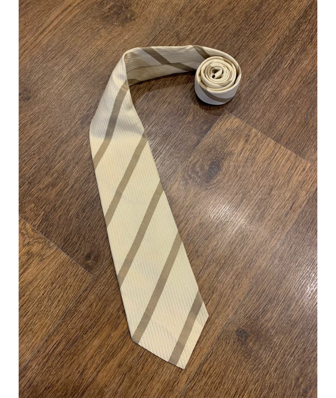 VALENTINO VINTAGE Бежевый шелковый галстук, фото 4