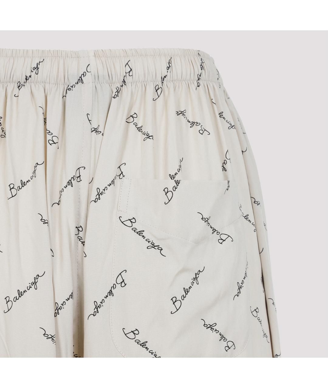 BALENCIAGA Бежевые вискозные прямые брюки, фото 4