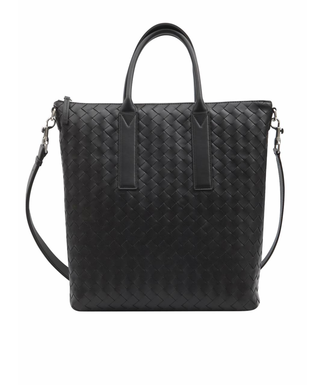 BOTTEGA VENETA Черная кожаная сумка тоут, фото 1