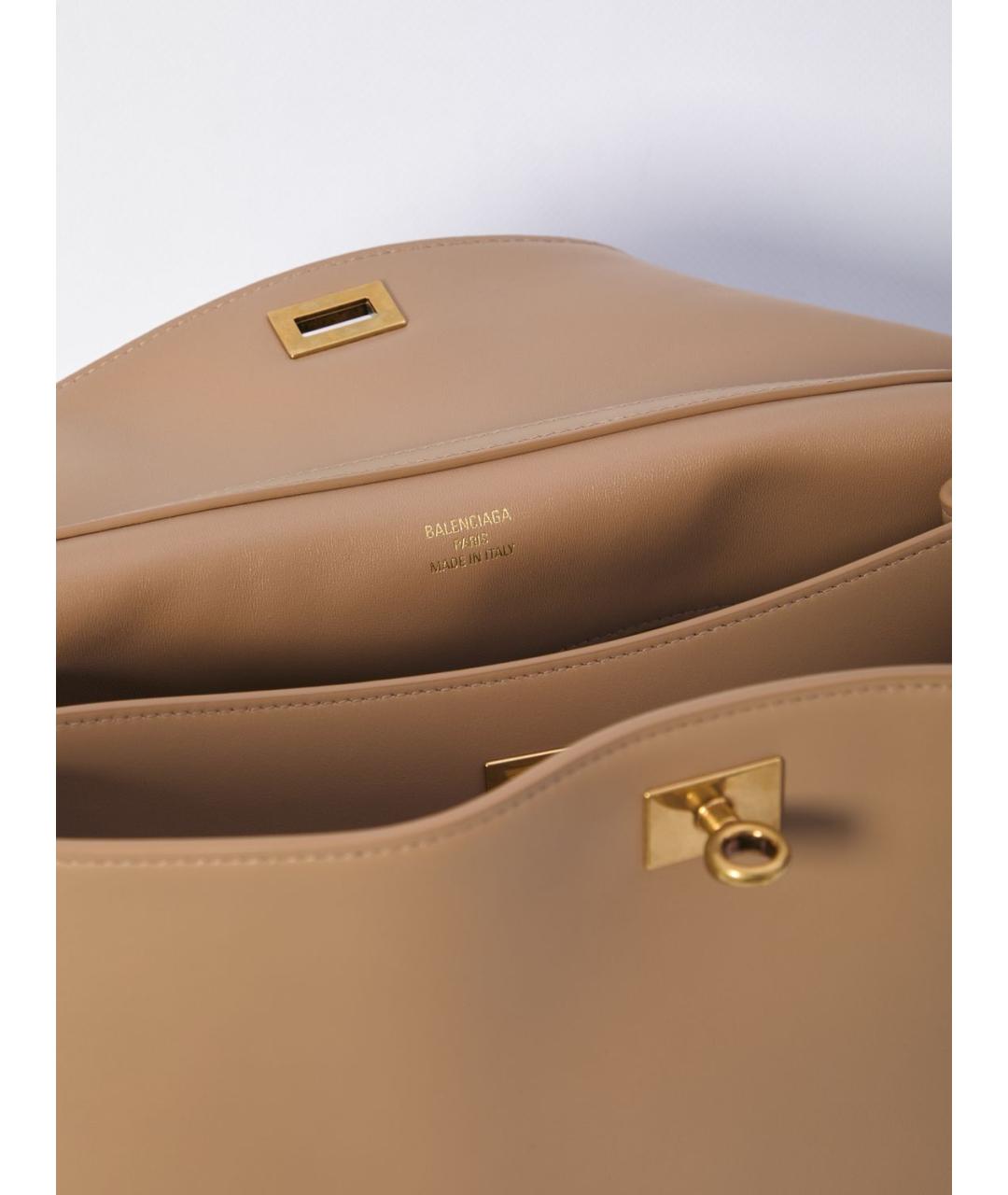BALENCIAGA Бежевая кожаная сумка тоут, фото 4
