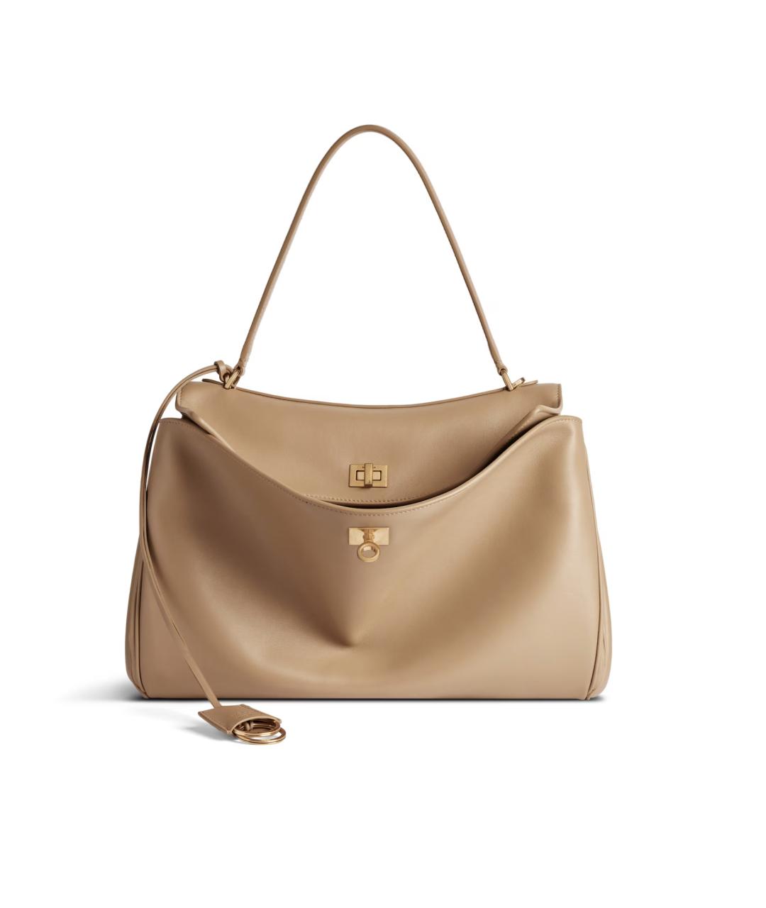 BALENCIAGA Бежевая кожаная сумка тоут, фото 1
