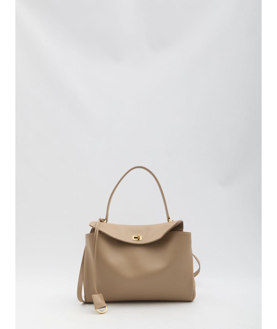 BALENCIAGA Бежевая кожаная сумка тоут, фото 2