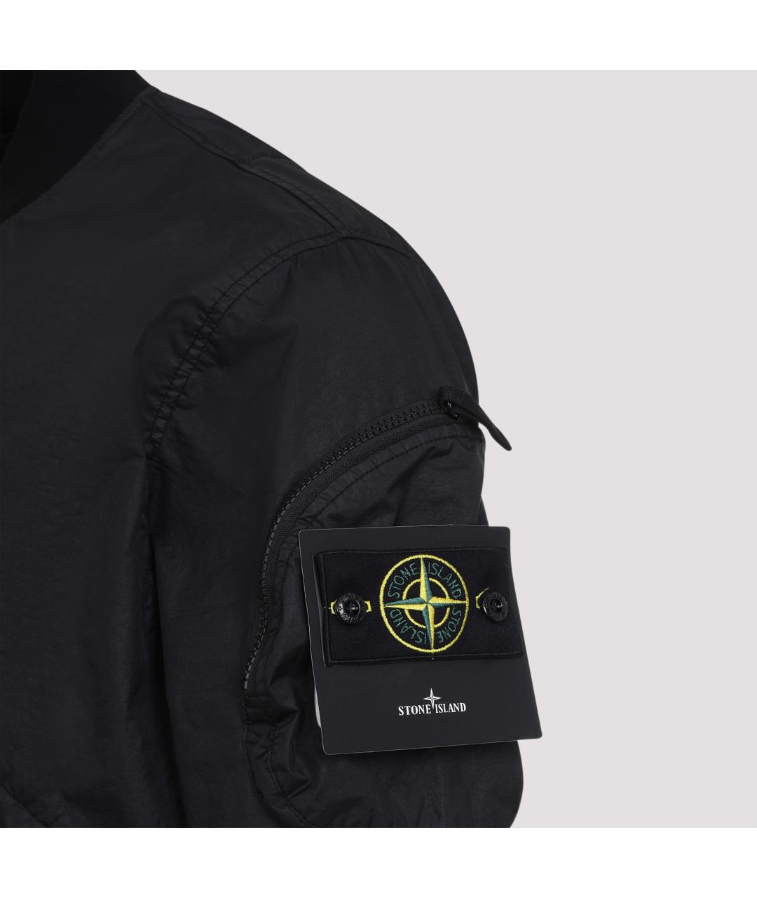 STONE ISLAND Черная полиэстеровая куртка, фото 5