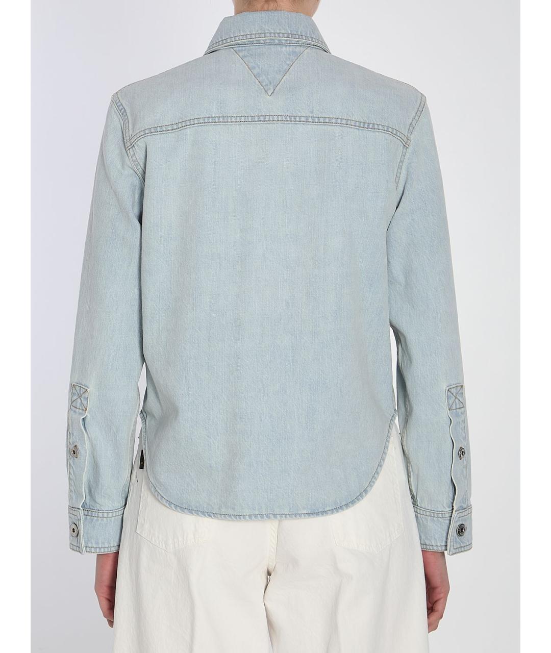 BOTTEGA VENETA Голубая хлопковая рубашка, фото 4