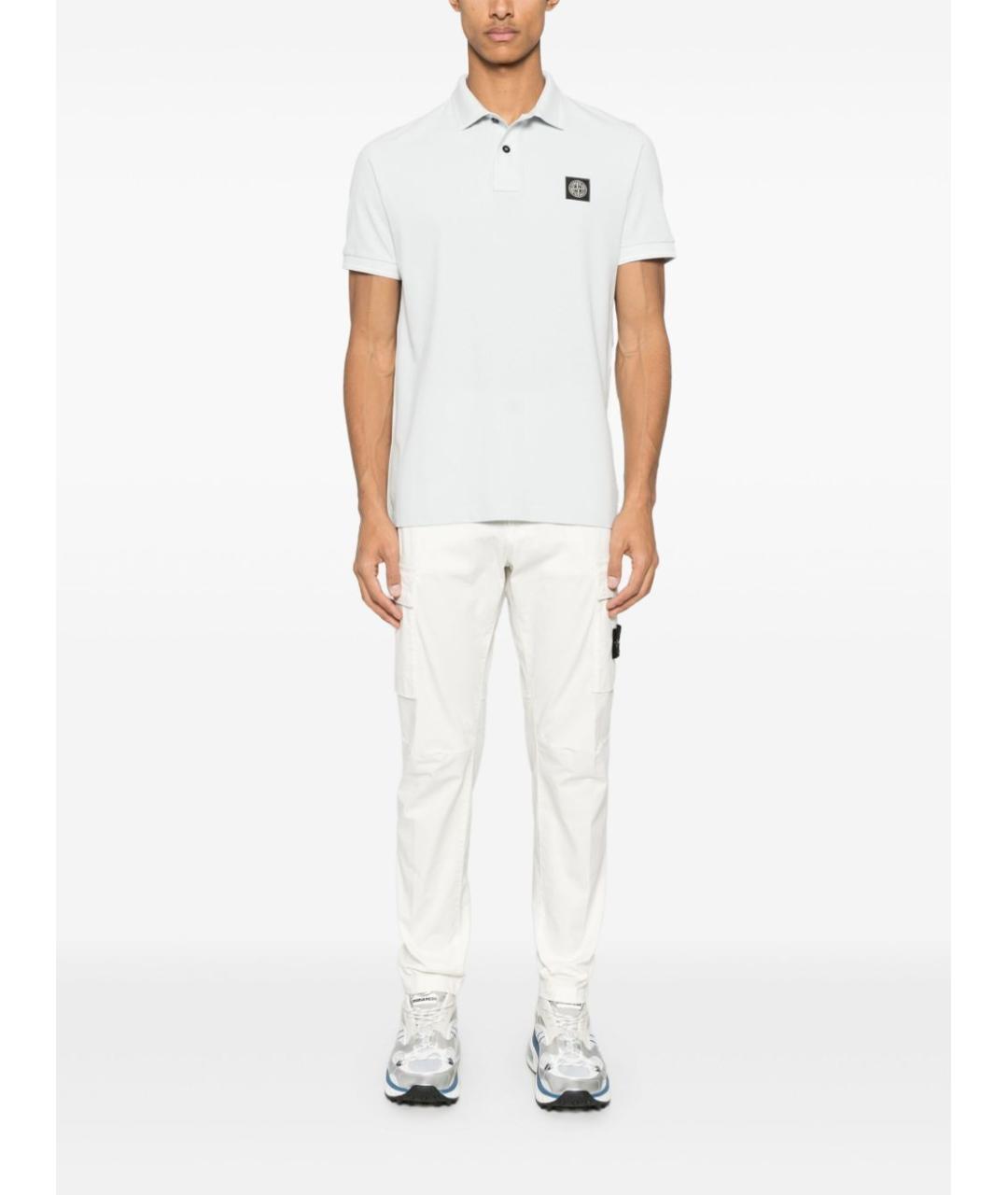 STONE ISLAND Белые хлопковые повседневные брюки, фото 5